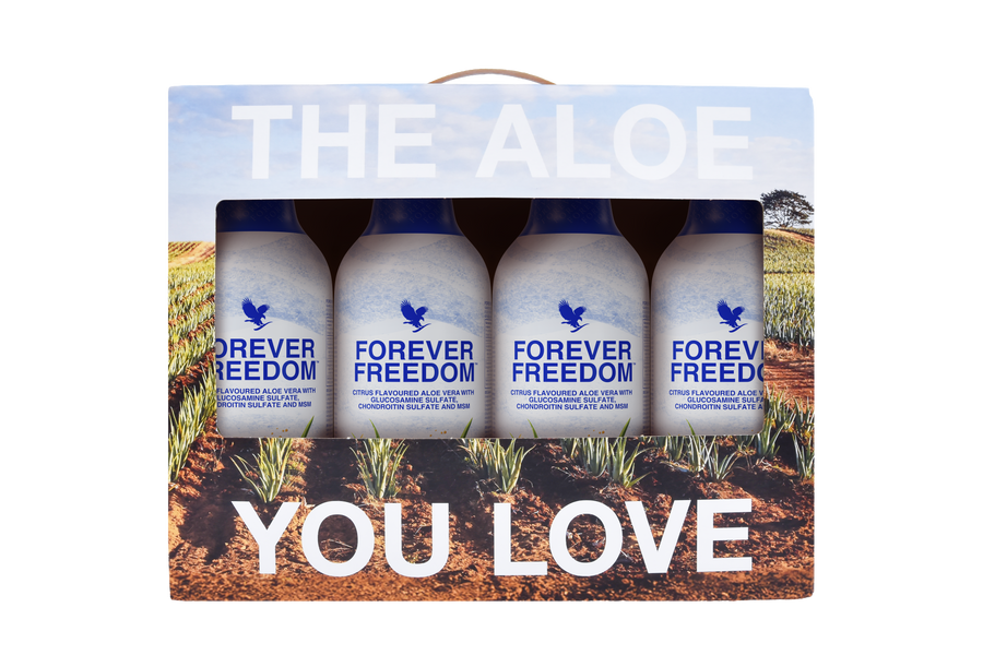 4-Pack Forever Freedom™ — Aloe Vera & mobilité — 4 × 1 L